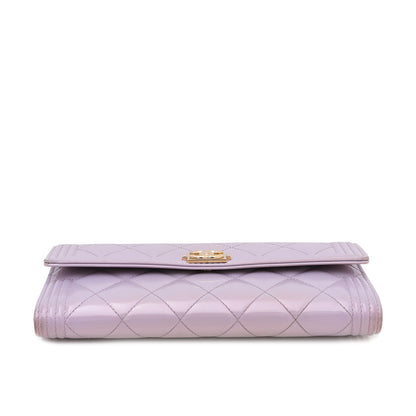 Chanel Lilac Le Boy Flap Wallet