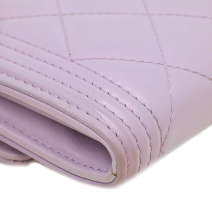 Chanel Lilac Le Boy Flap Wallet
