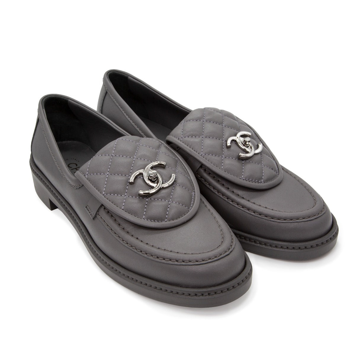 CC Quilted Leather Loafers