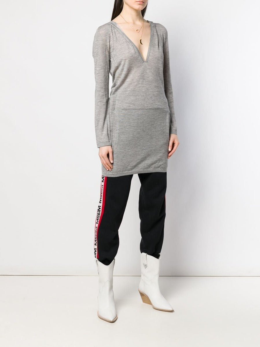 Long Grey Hooded Lounge Top