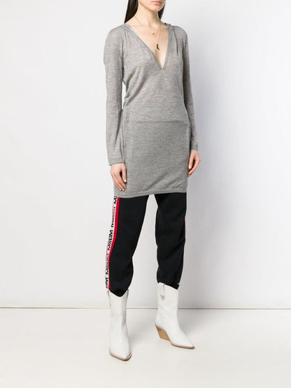 Long Grey Hooded Lounge Top