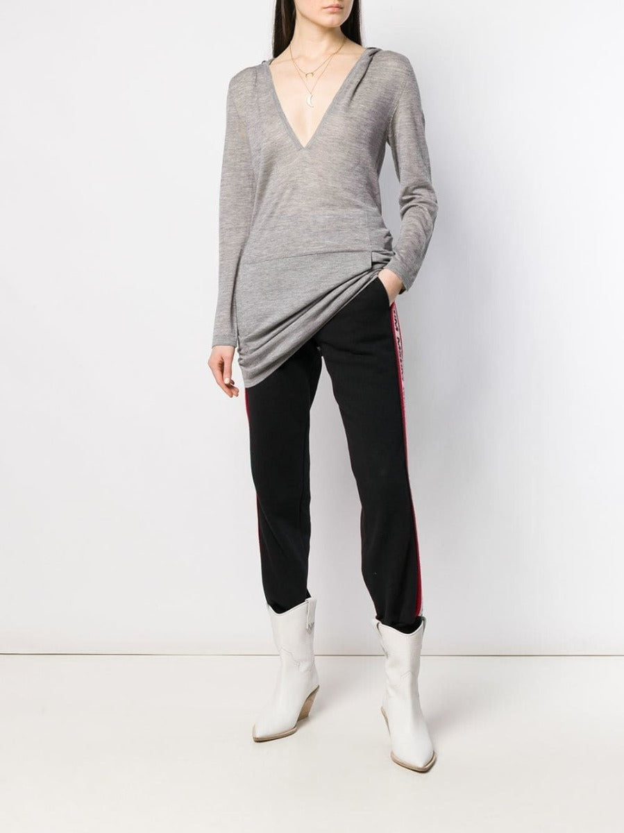 Long Grey Hooded Lounge Top