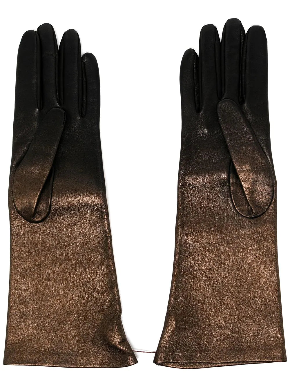 Metallic Bronze Leather Gloves