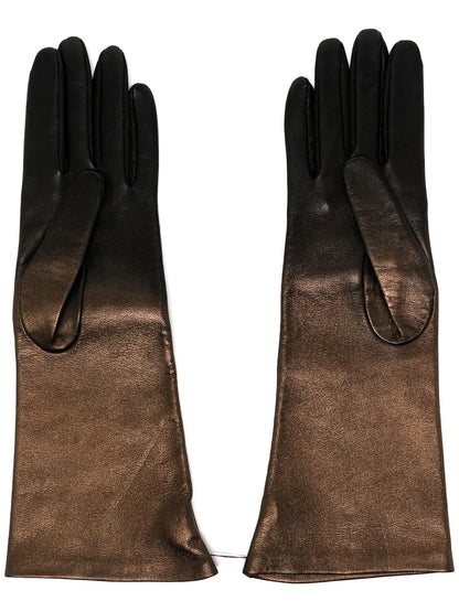 Metallic Bronze Leather Gloves