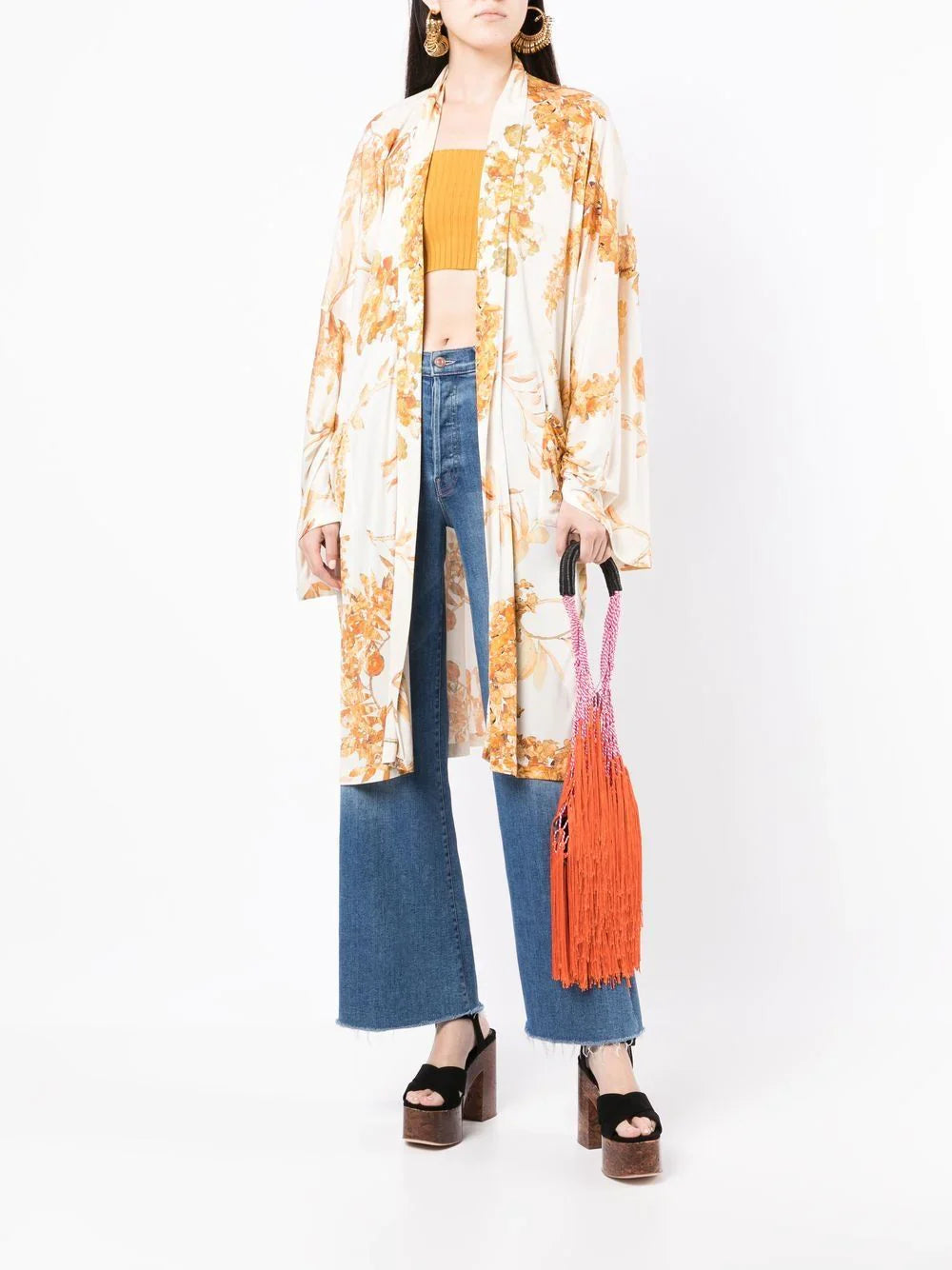 Paris Athens silk Baroque Pattern Kimono