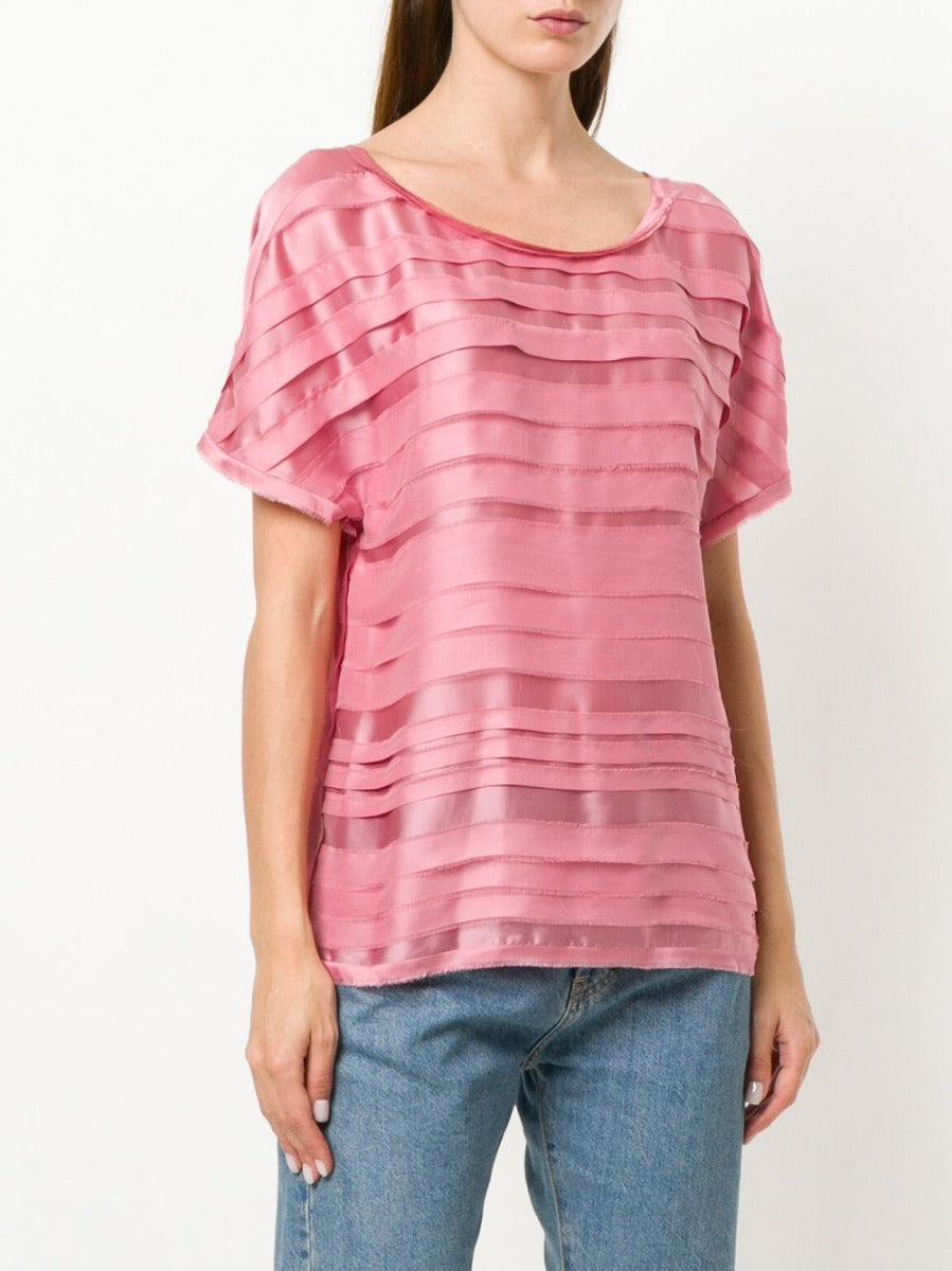 Pink Striped Layer Top