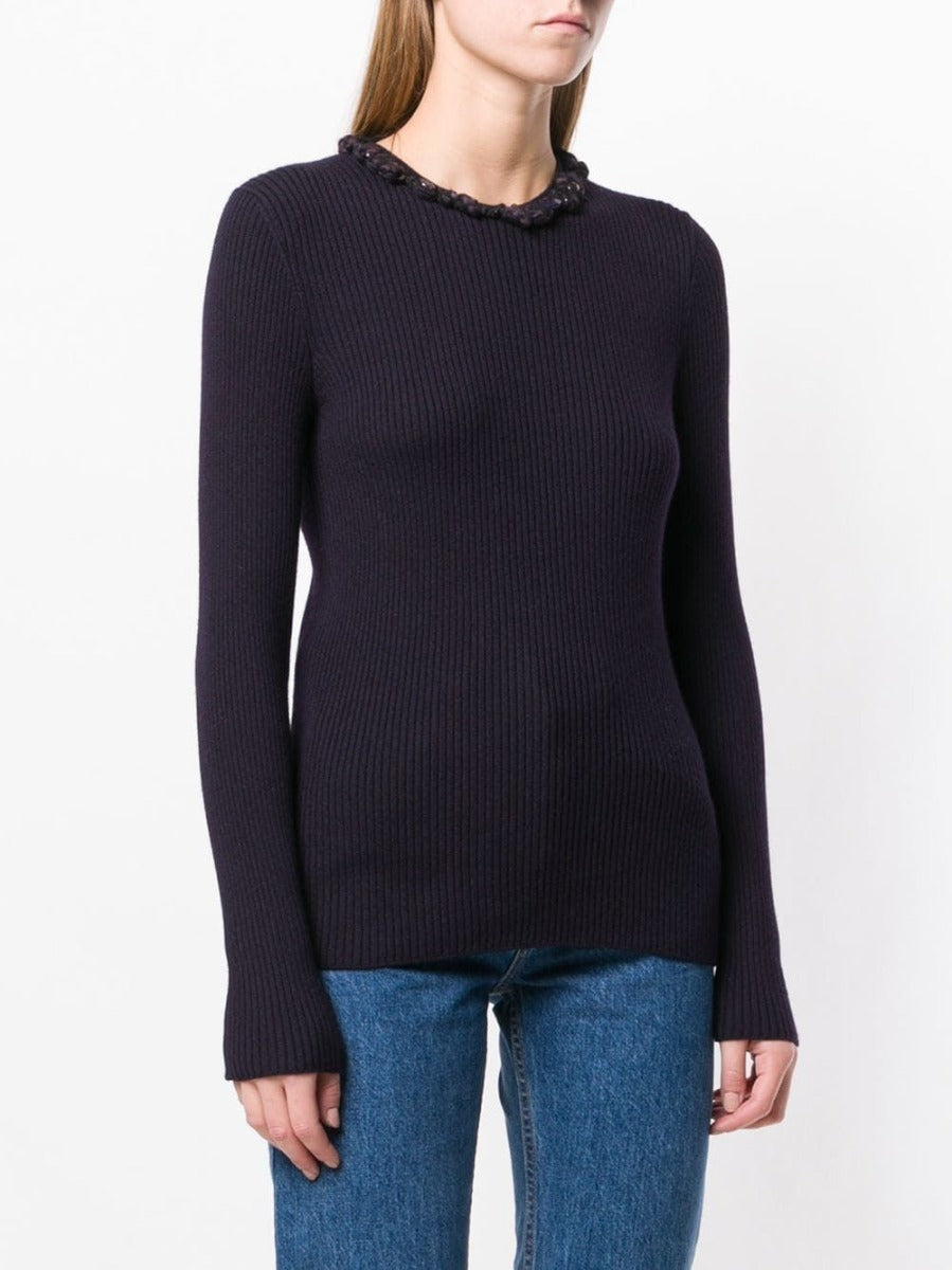 Plum Embellished Jumper