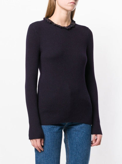 Plum Embellished Jumper