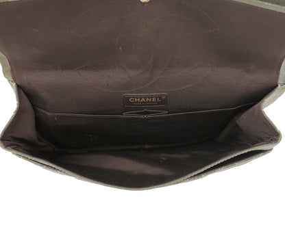 Chanel Metallic Khaki Denim Reissue Double Flap Bag