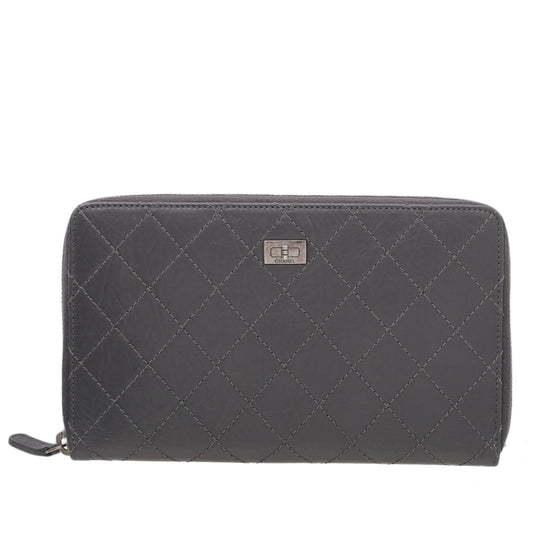 Chanel Gray Reissue Zippy Organizer Wallet