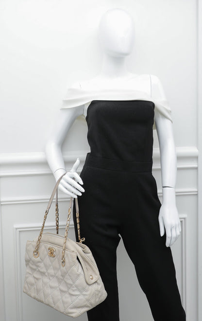 Chanel Sand Retro Chain Tote Bag
