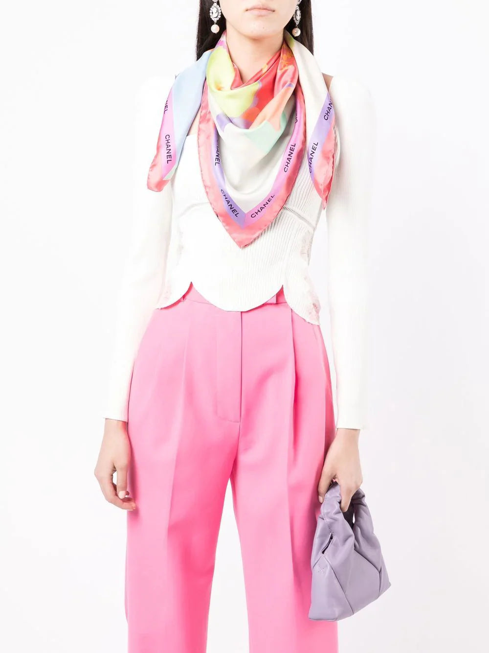 Silk Scarf with Classic Bag Print