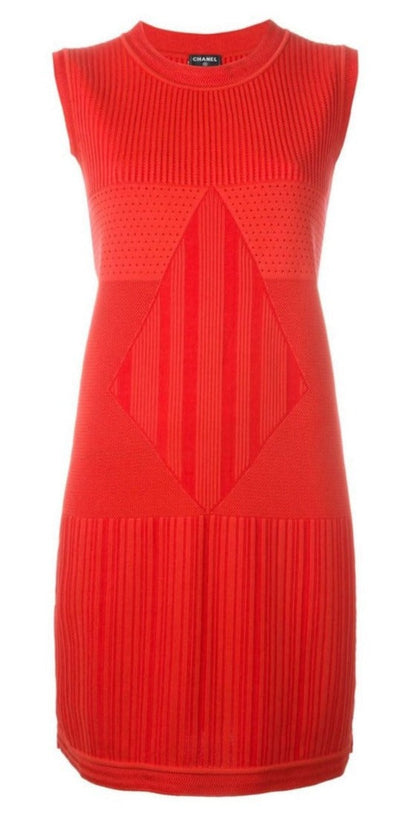 Sleeveless Red Knit Dress
