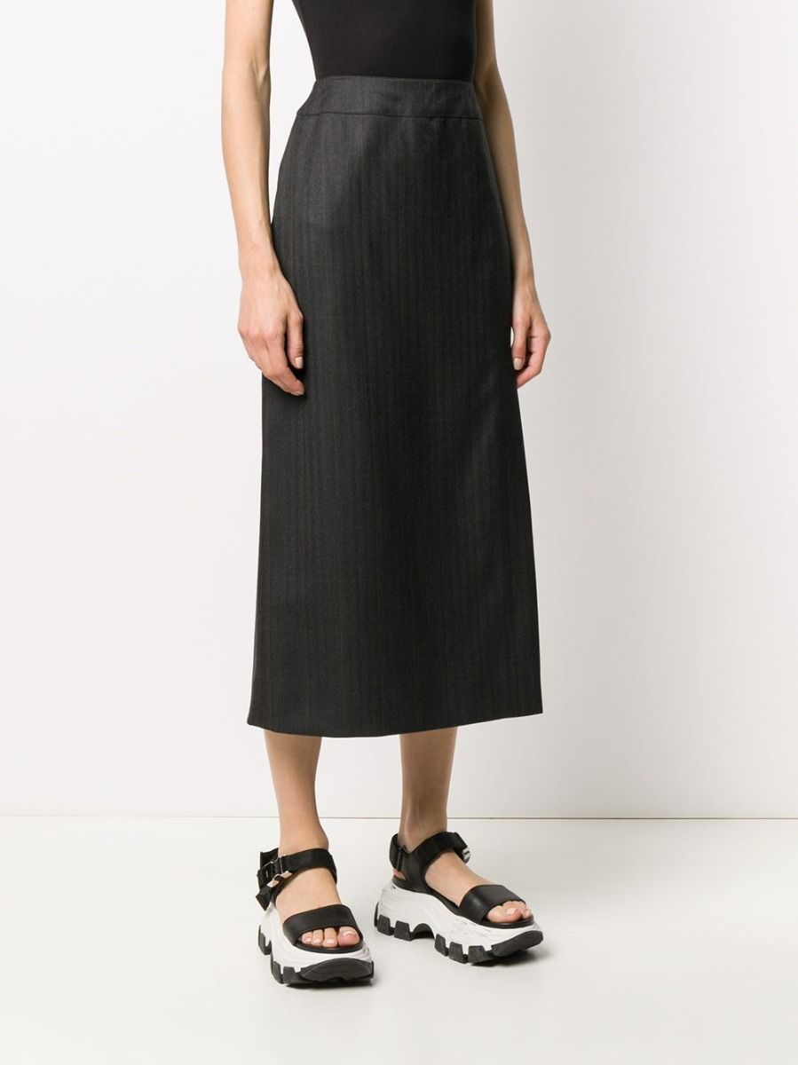 Straight Black Wrap Skirt