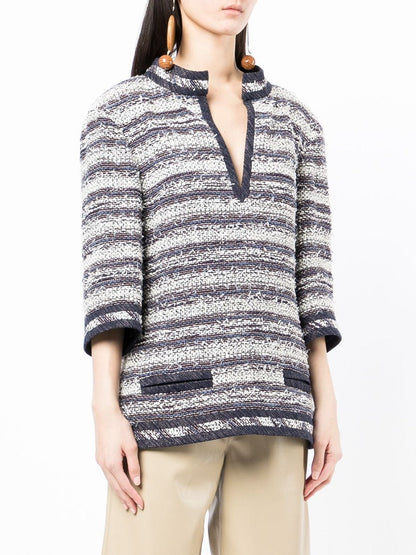 Striped Blue Tweed Tunic