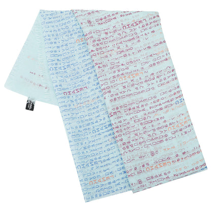 Chanel Light Tiffany Multicolor Symbol Logo Print Silk Cashmere Scarf