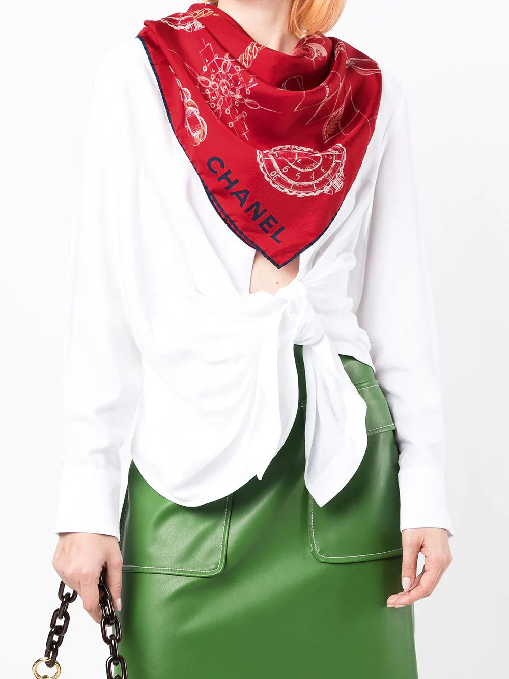 Symbols Motif Silk Scarf