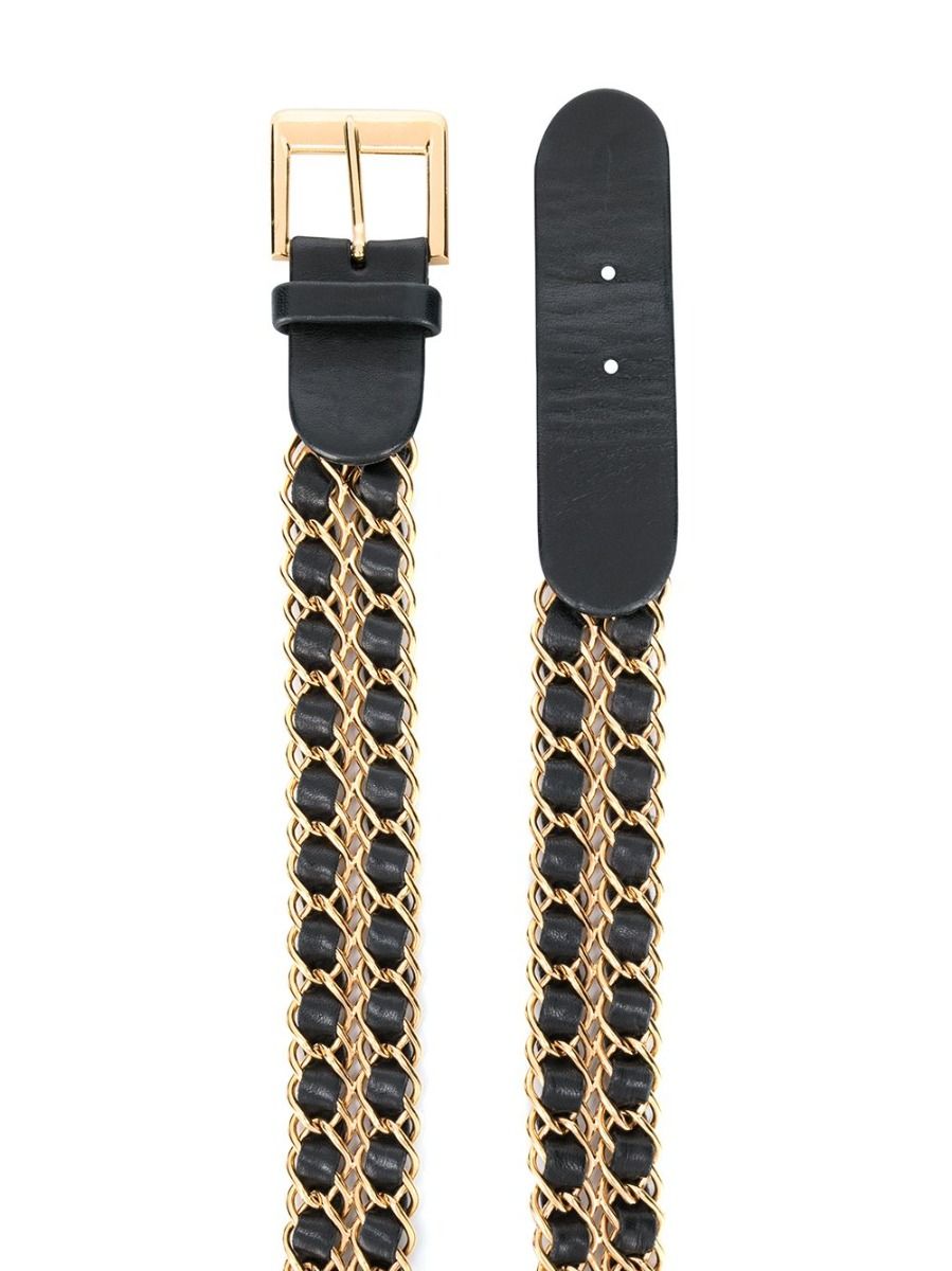 Vintage Leather Curb Chain Belt