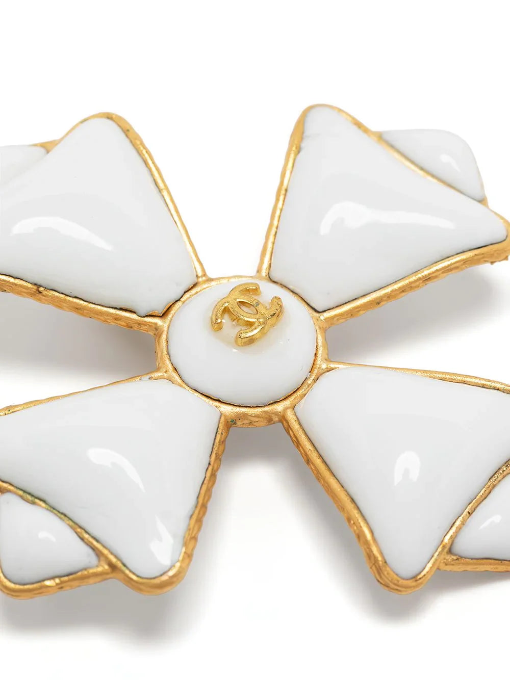 White Maltese Cross Brooch