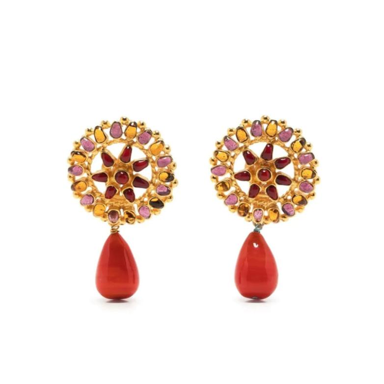 Glass-Bead Drop Earrings
