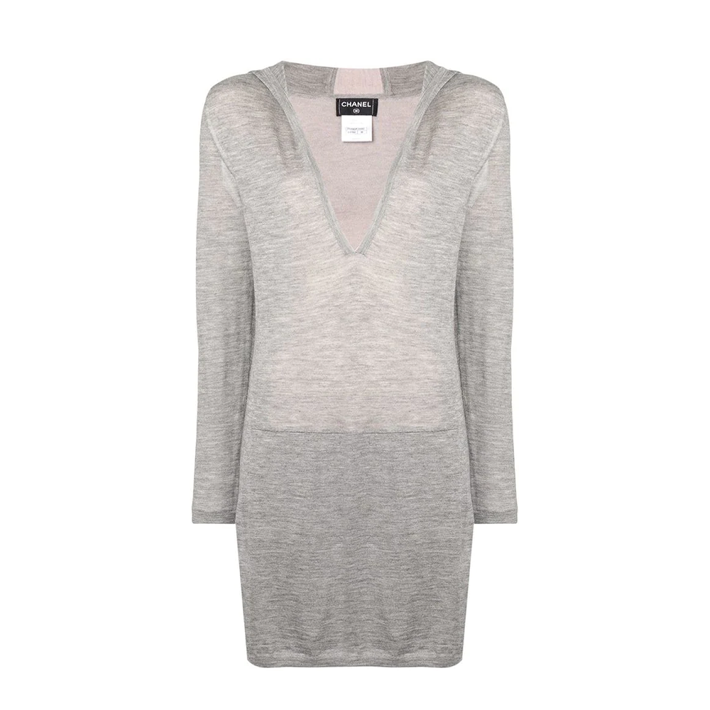 Long Grey Hooded Lounge Top