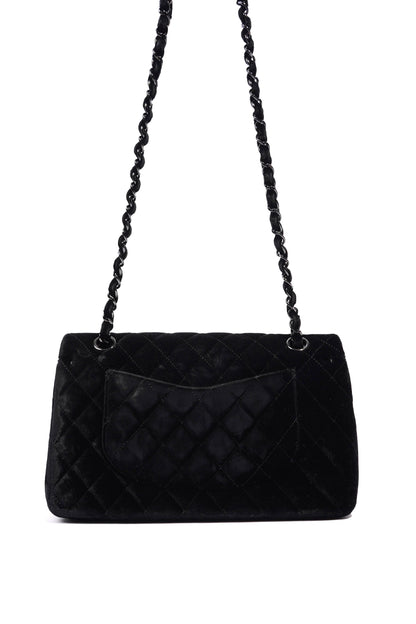 Medium Double Flap Black Velvet