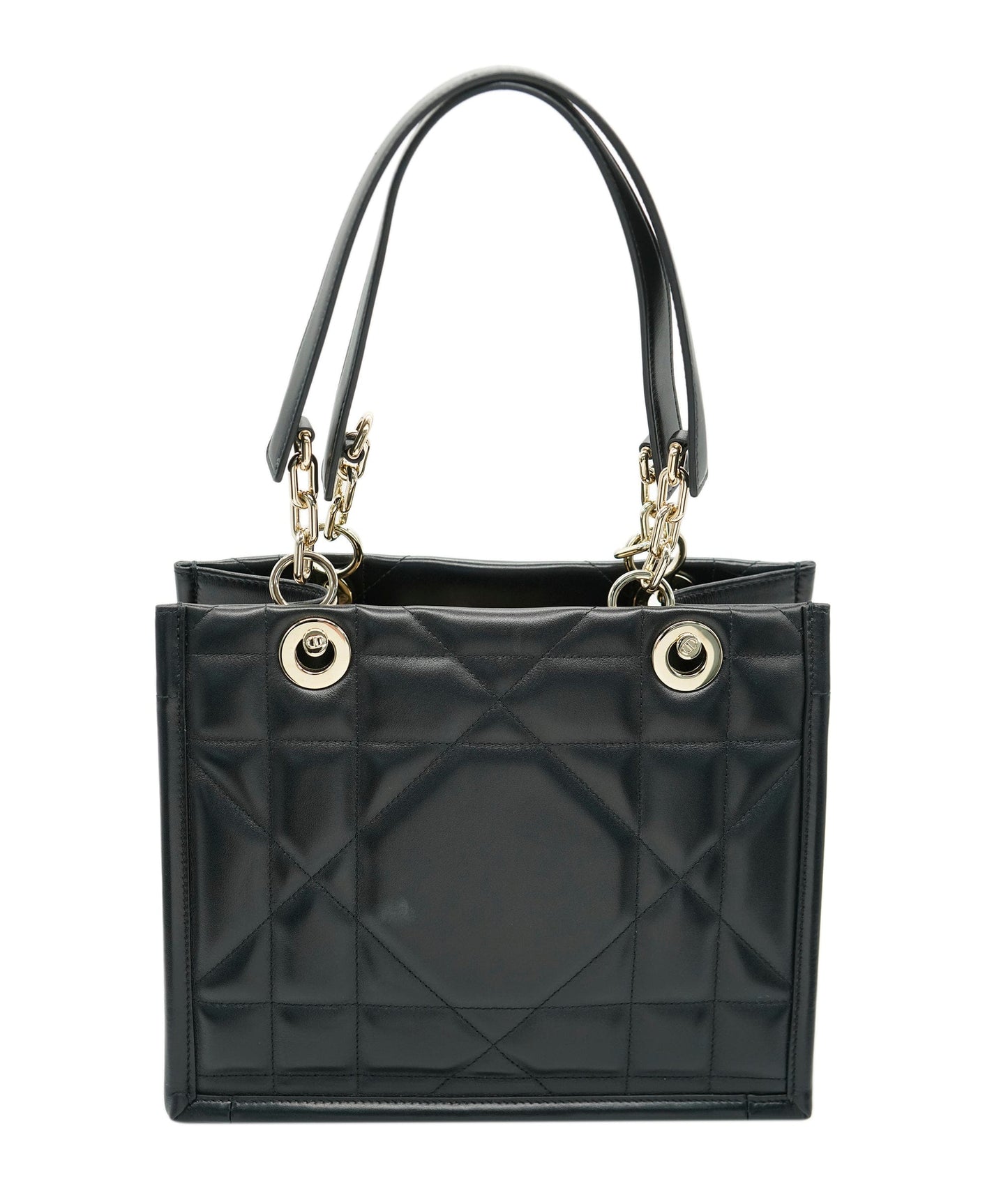 Christian Dior Black Lambskin Archicannage Small Essentials Tote ALL0959