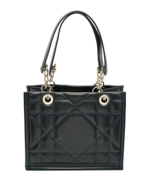 Christian Dior Black Lambskin Archicannage Small Essentials Tote ALL0959