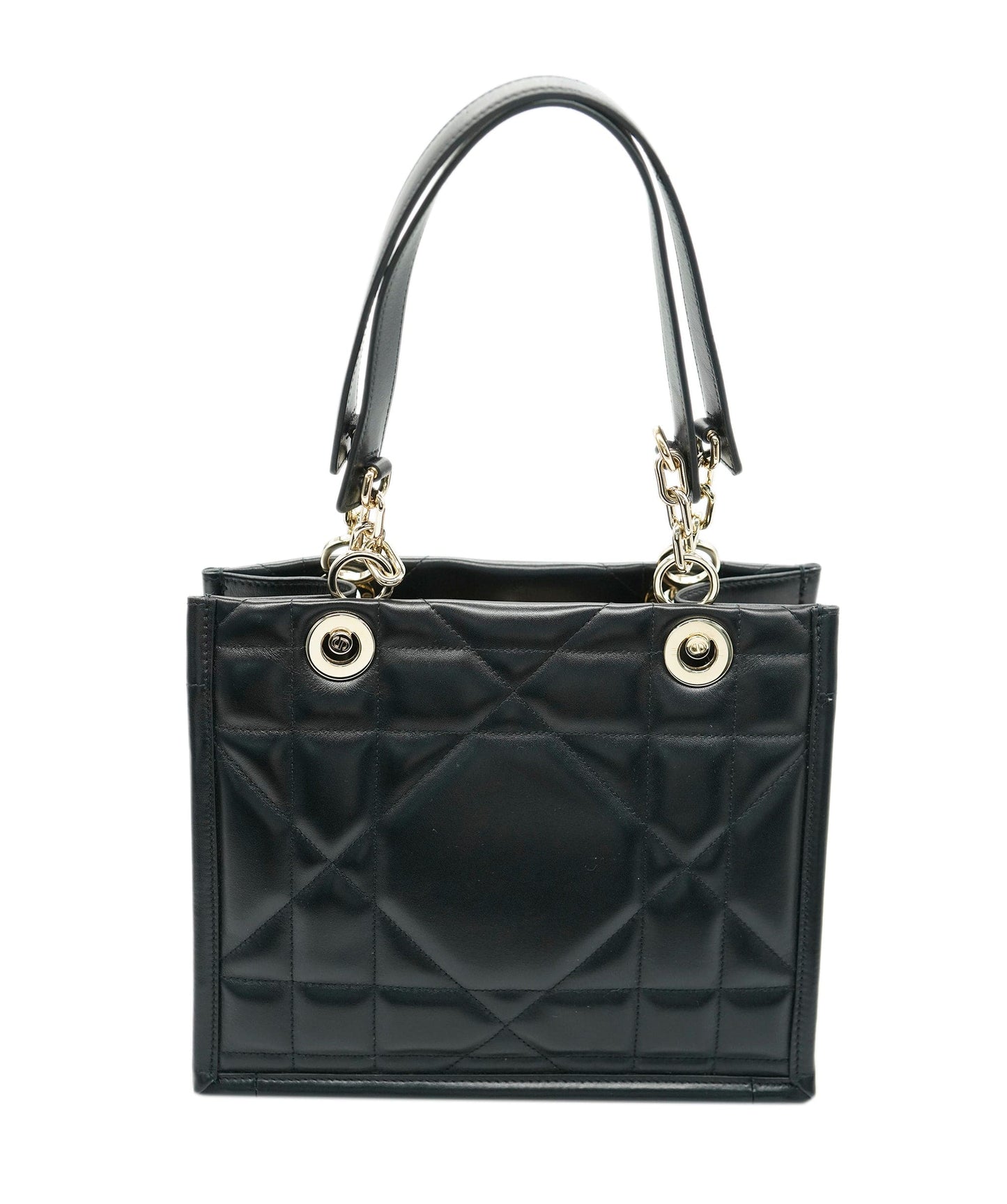 Christian Dior Black Lambskin Archicannage Small Essentials Tote ALL0959