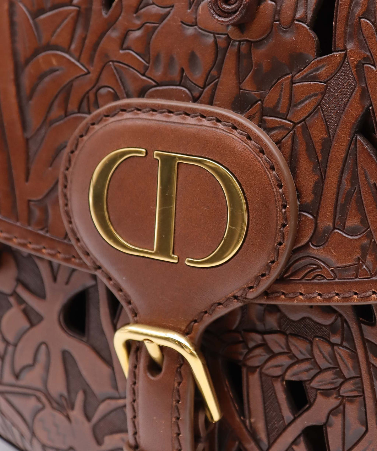 Christian Dior Brown Floral Leather Bobby Bag AGC3181