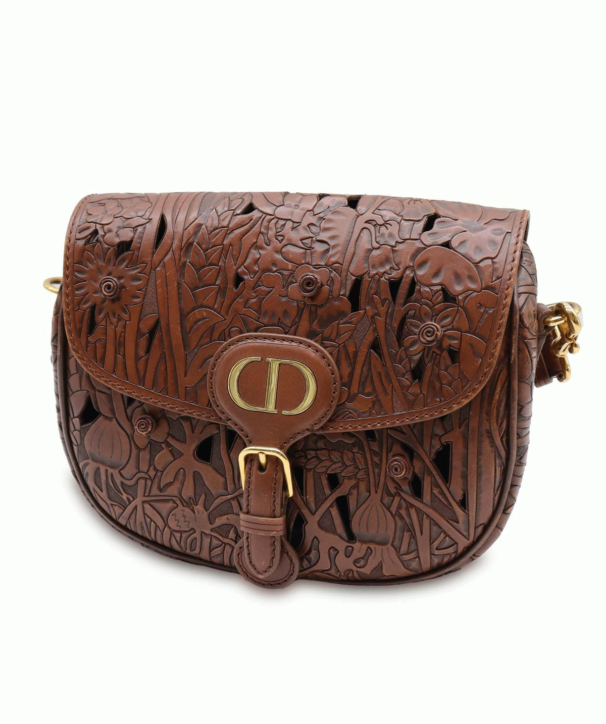 Christian Dior Brown Floral Leather Bobby Bag AGC3181