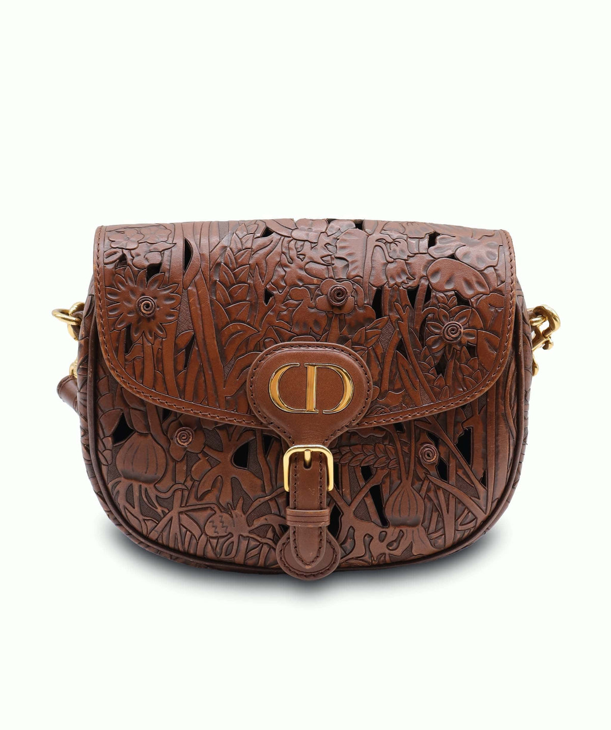 Christian Dior Brown Floral Leather Bobby Bag AGC3181
