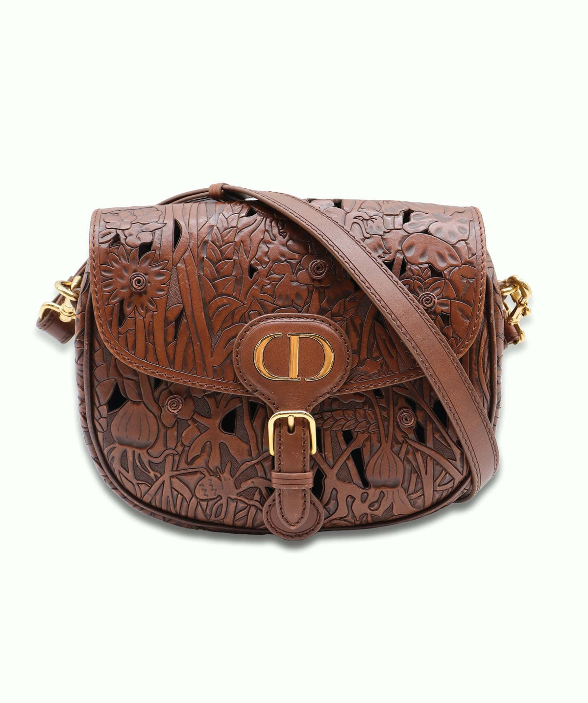 Christian Dior Brown Floral Leather Bobby Bag AGC3181