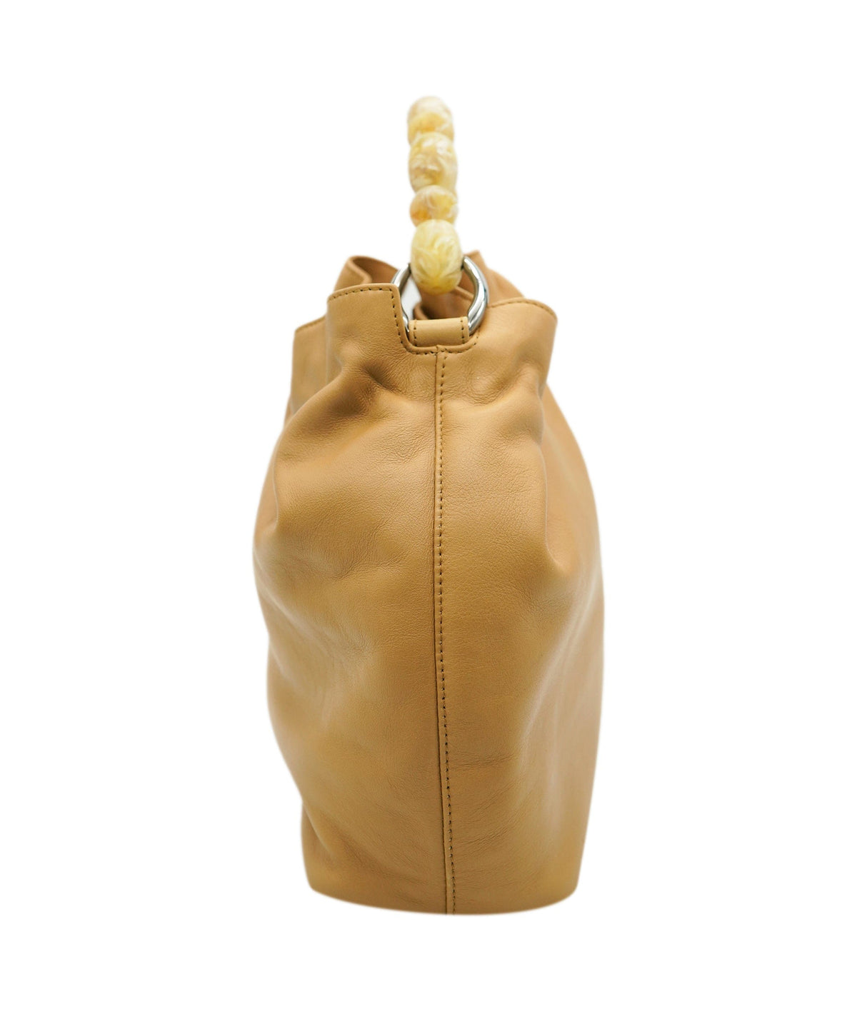 Christian Dior Vintage Tan Leather Maris Pearl Mini Tote REC1726