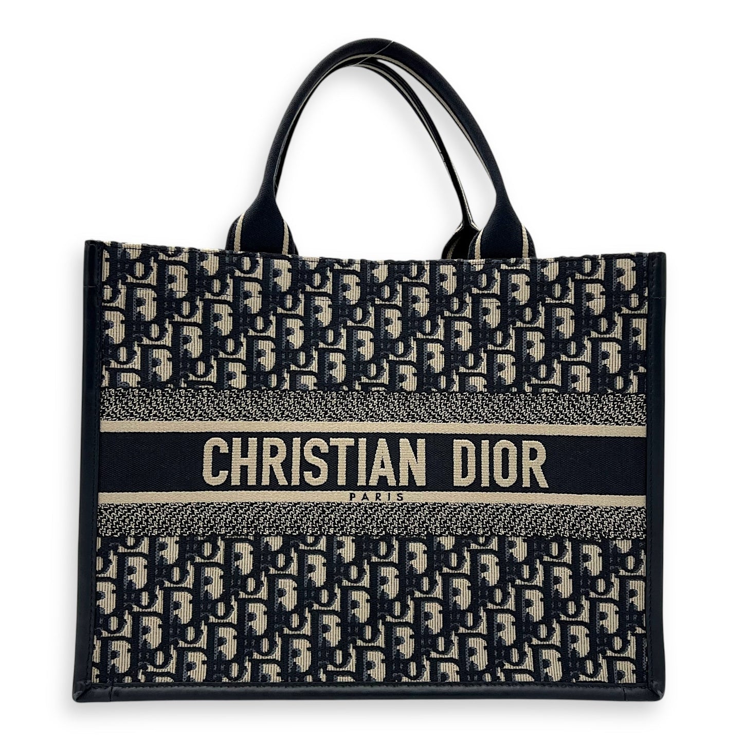 Dior Book Tote Top Handle Bag Medium Blue in Canvas, Gold hardware OS2505-006331LL