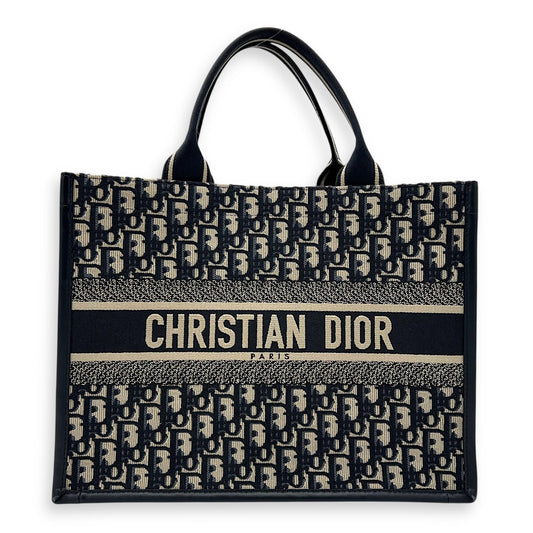 Dior Book Tote Top Handle Bag Medium Blue in Canvas, Gold hardware OS2505-006331LL