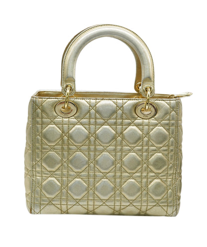 Dior metallic gold medium lady dior with GHW - AJC0859