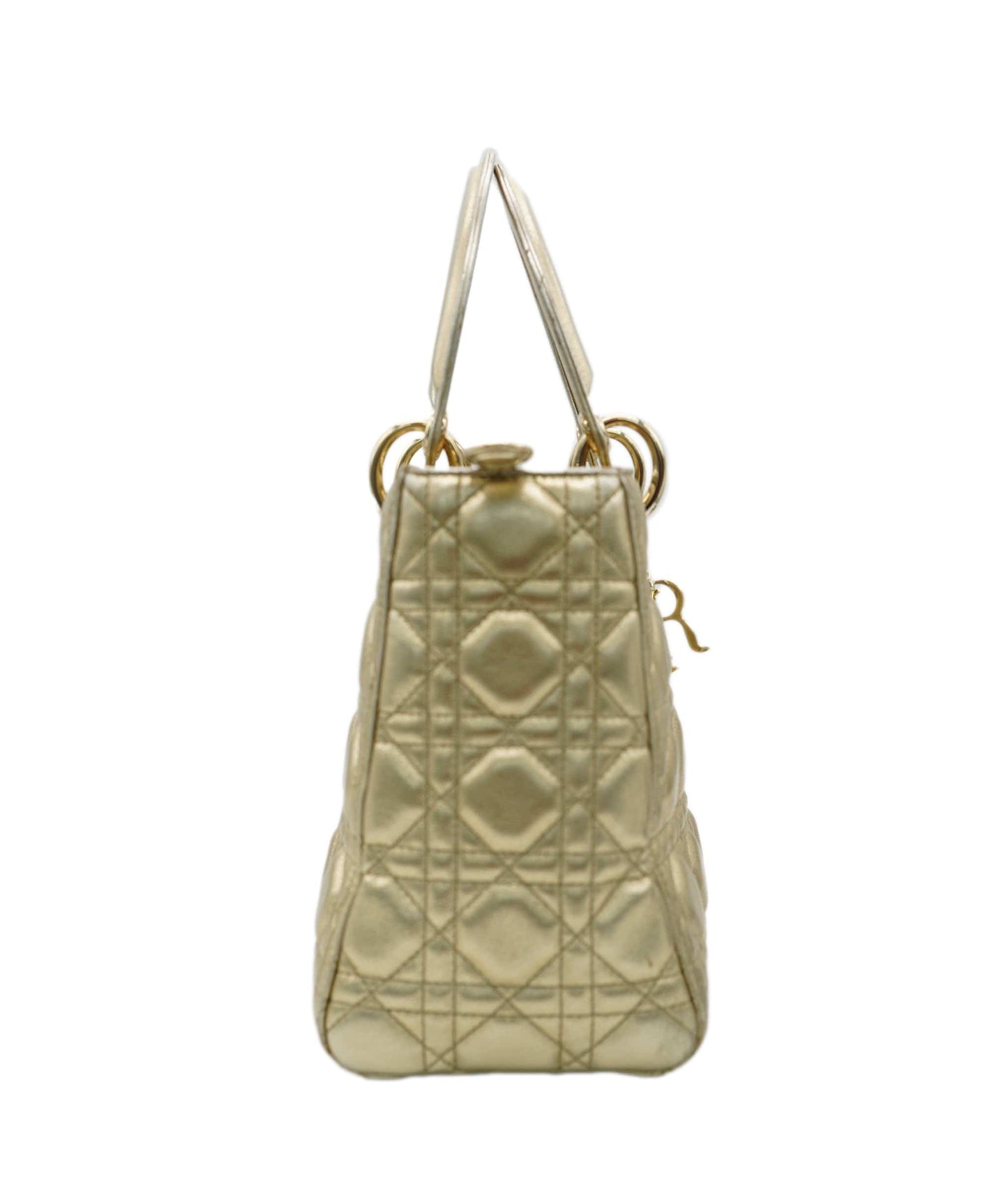 Dior metallic gold medium lady dior with GHW - AJC0859
