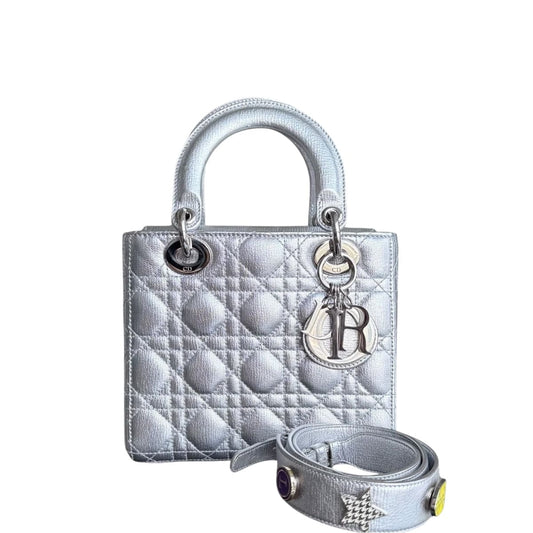 Lady Dior Small Metallic Silver Calfskin SHW SYCM388