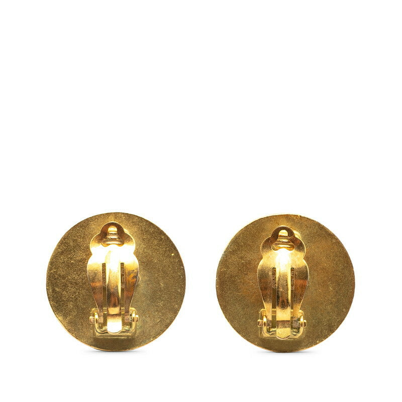 Chanel Gold Plated Coco Mark Vintage Earrings 94P