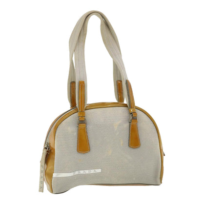 Prada  Sports Shoulder Bag Patent Leather Silver  cl293