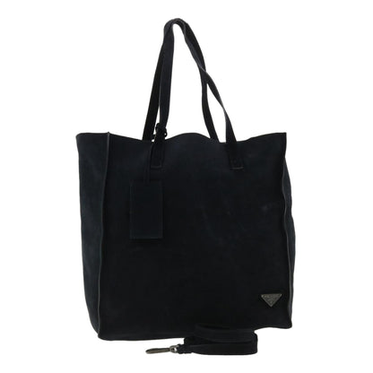 Prada Tote Bag Suede 2way Navy  cl300