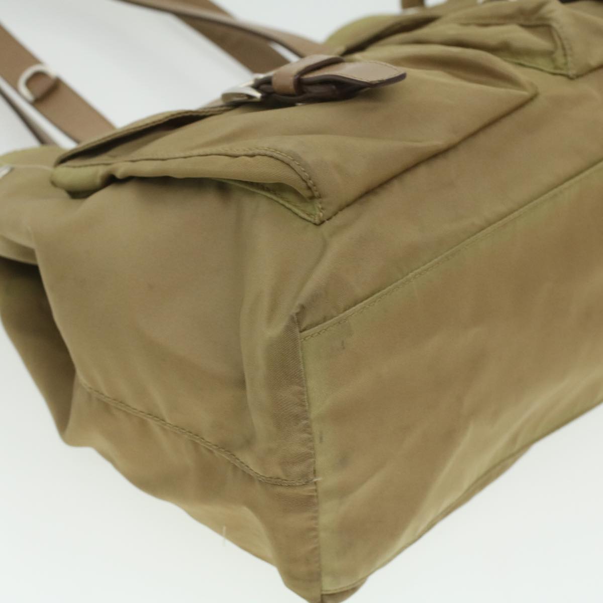 Prada Shoulder Bag Nylon Khaki  cl322