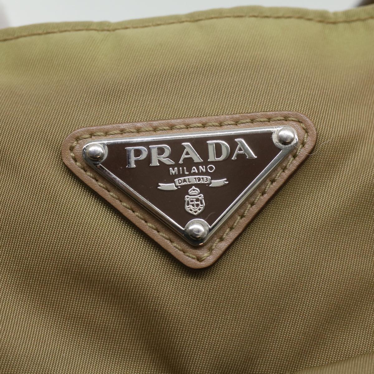 Prada Shoulder Bag Nylon Khaki  cl322