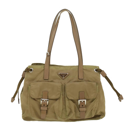 Prada Shoulder Bag Nylon Khaki  cl322