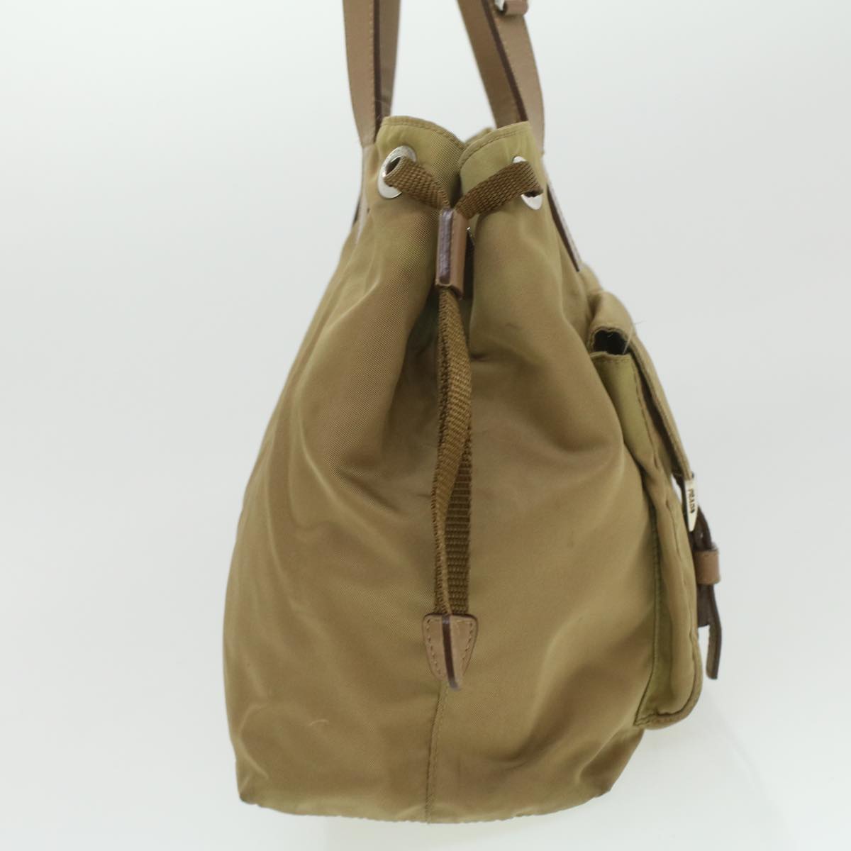 Prada Shoulder Bag Nylon Khaki  cl322