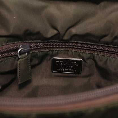 Prada Hand Bag Nylon Khaki  cl475