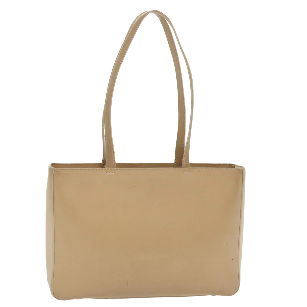 Prada Shoulder Bag Leather Beige  cl476