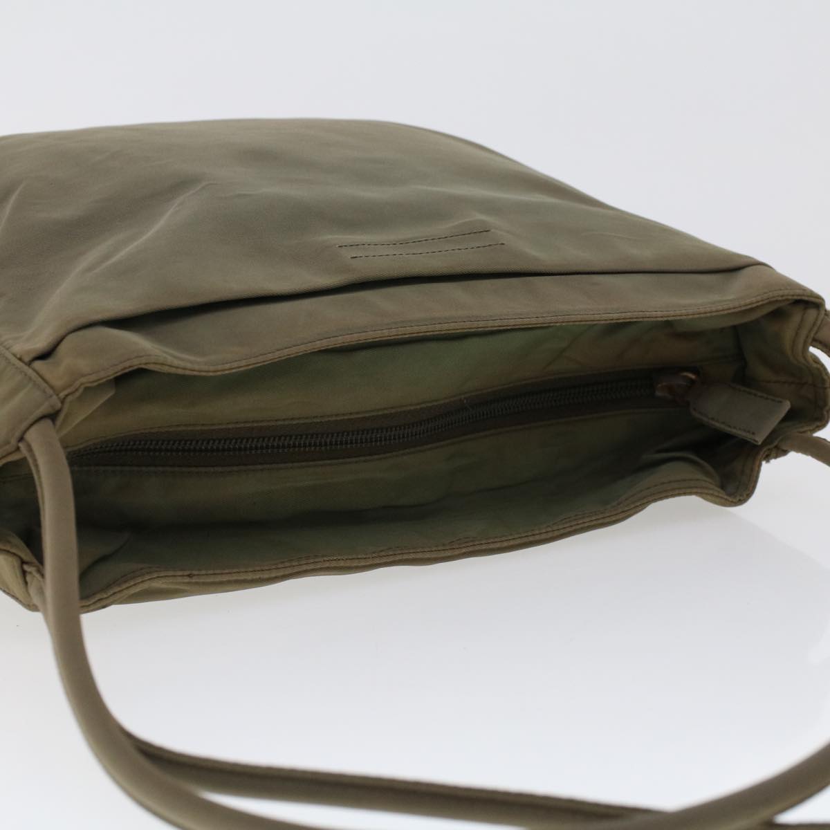 Prada Shoulder Bag Nylon Khaki  cl556