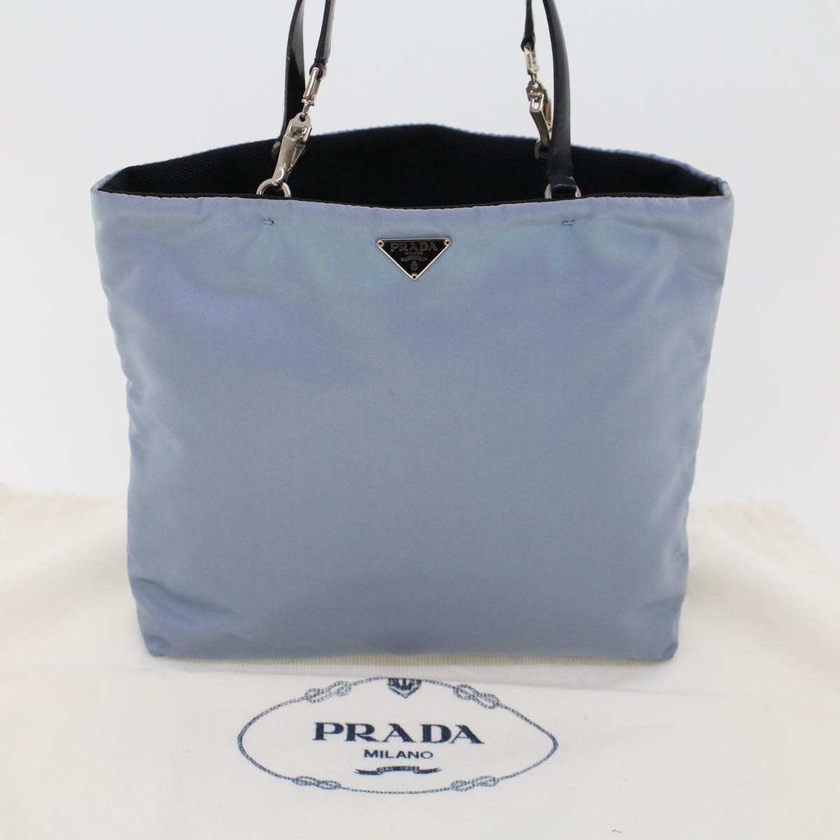 Prada Hand Bag Nylon Light Blue  cl559